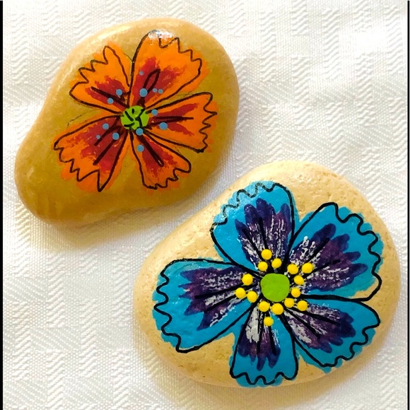 Other - Hand Painted Rocks - Flowers